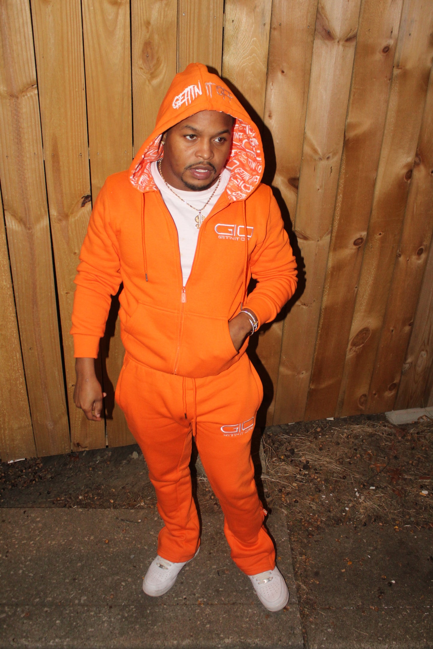 GETTIN IT OFF ‘Zip-Up Hoodie’ (Tang Orange)