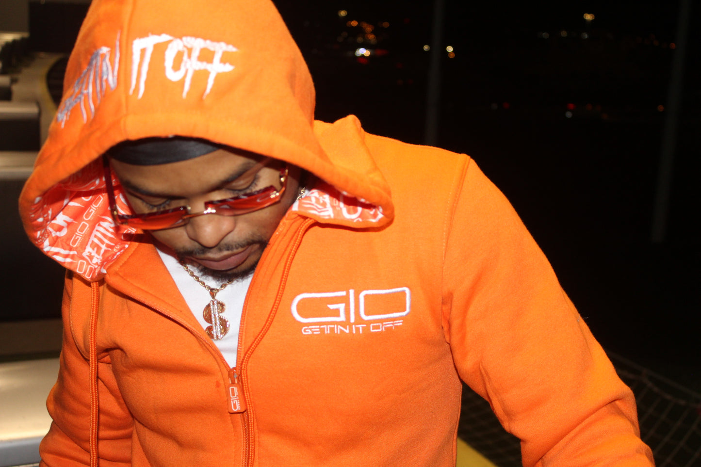 GETTIN IT OFF ‘Zip-Up Hoodie’ (Tang Orange)