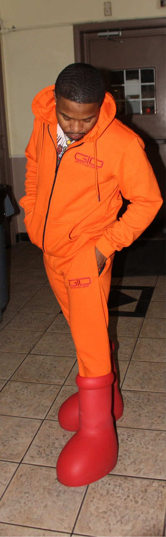 Gettin it Off ‘Flared Jogger Pants’ (Orange) PRE-ORDER